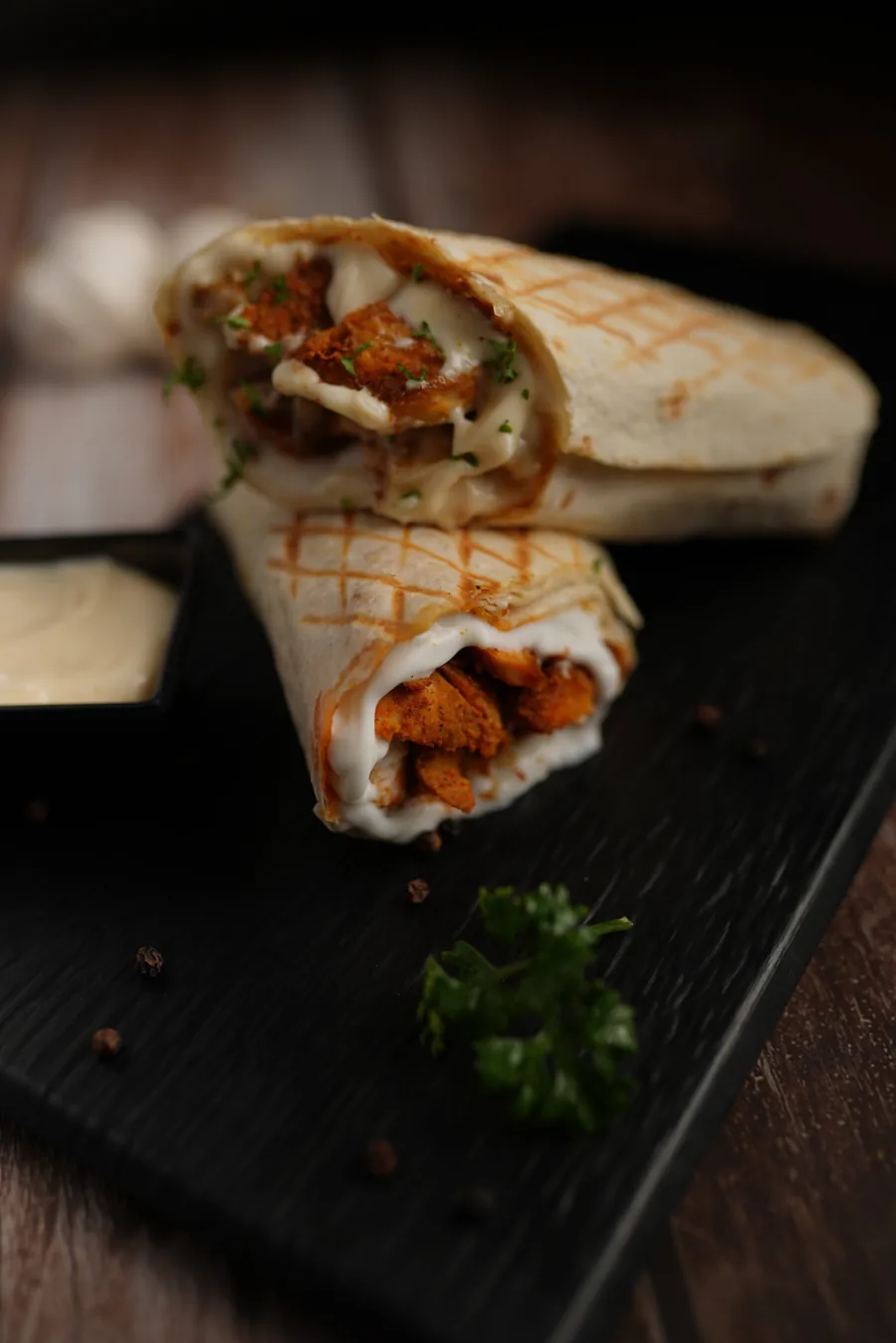 Grilled shawarma wraps